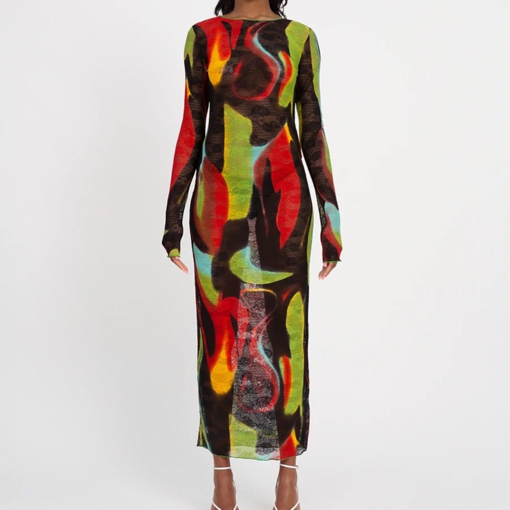 Green Swirl Lace Dress KIMSHUI
